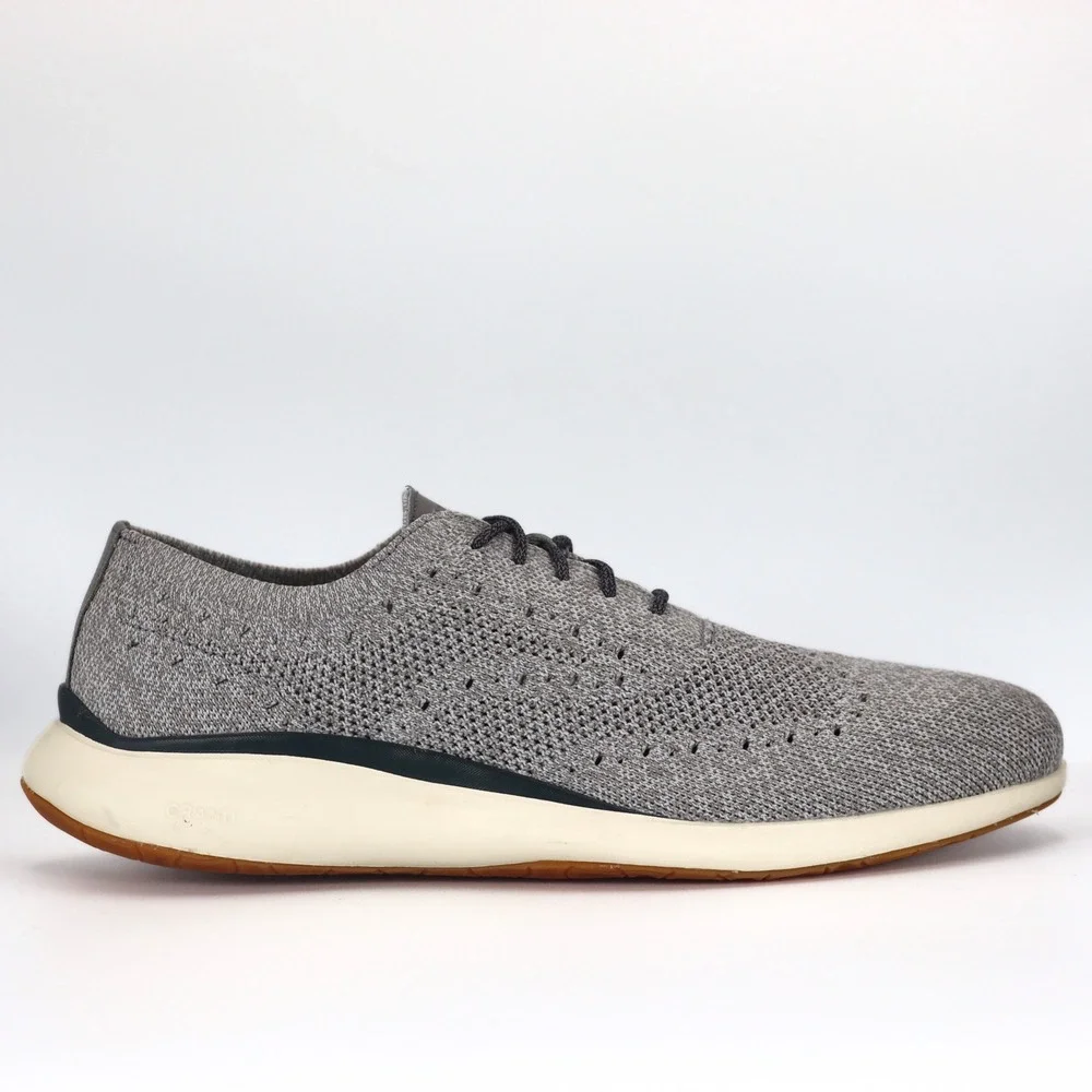 Cole Haan Zerogrand Stitchlite Oxford Mens 10.5 Gray Knit Wingtip Casual Office